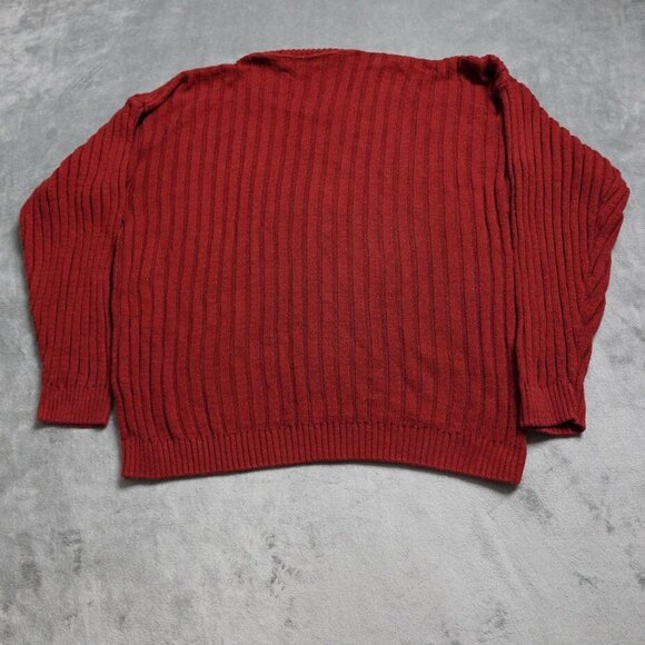 Liberty Sweater Men's XL Burgandy Knit Crew Neck Long Sleeve Vintage - Picture 6 of 8